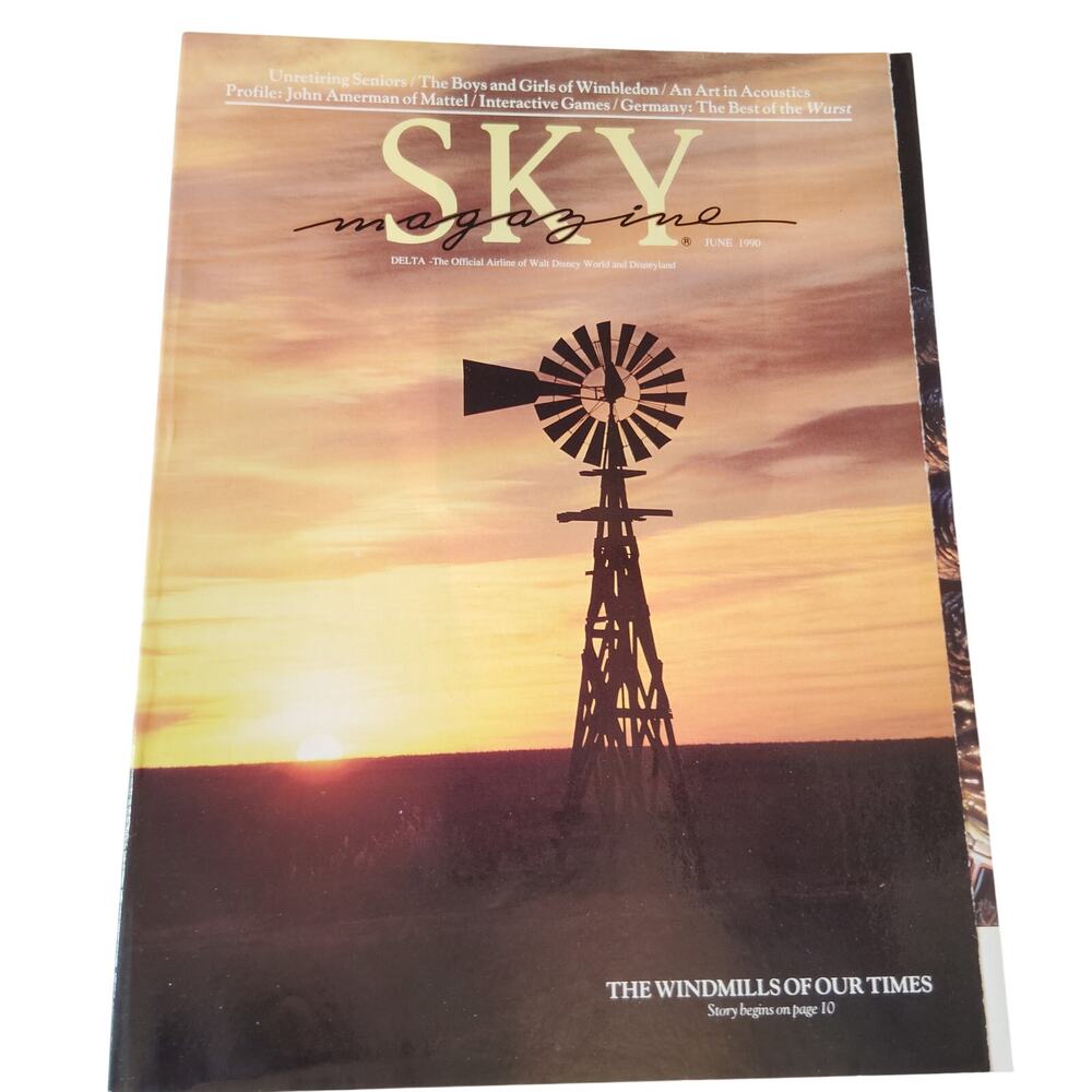 Delta Sky Magazine - June 1990 - Windmills, John Amerman, Wimbledon